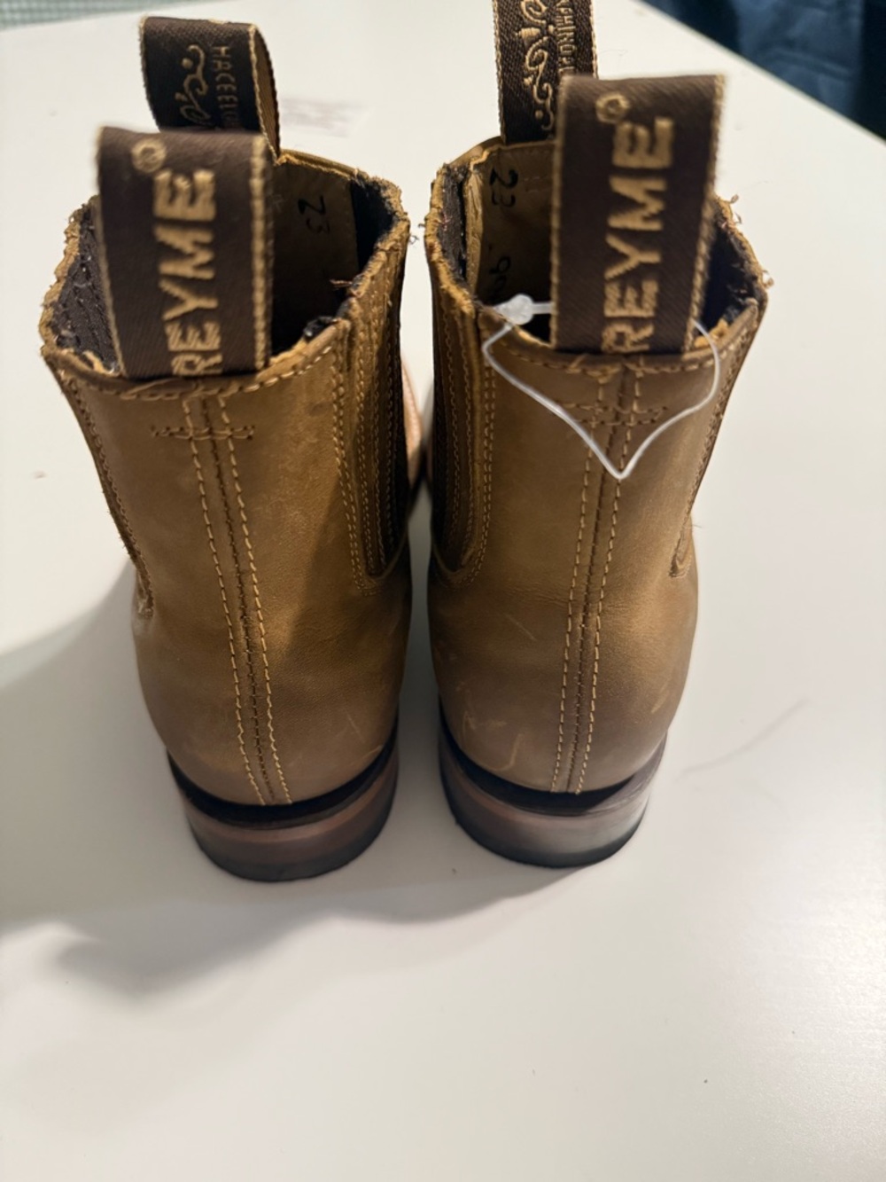 Café brown cowgirl ankle boots for women, US size 6 - Picture 6 of 12